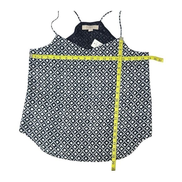 Ann Taylor‎ Loft Women's Navy Blue and White Chiffon Tank Top sz Small NEW - Picture 5 of 7